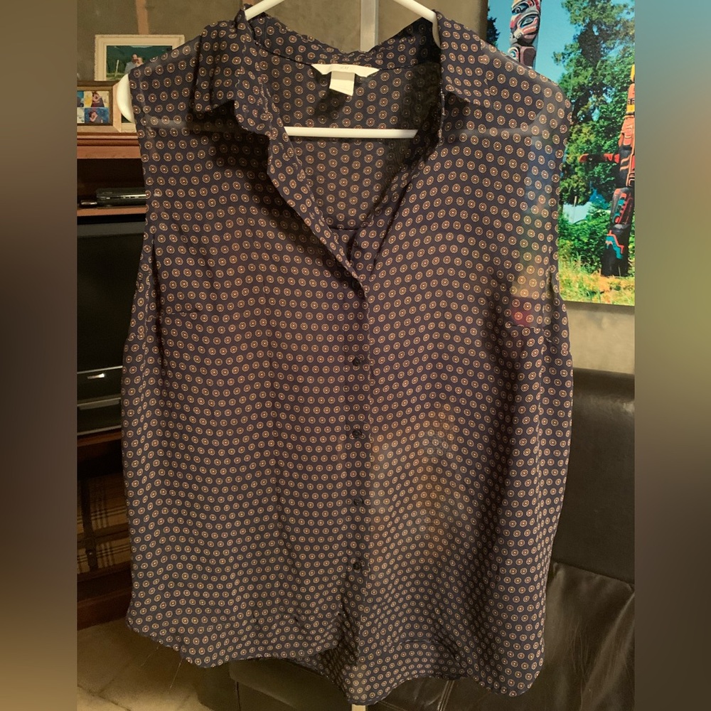 Sheer sleeveless H&M top.  Size 12.  Excellent condition.